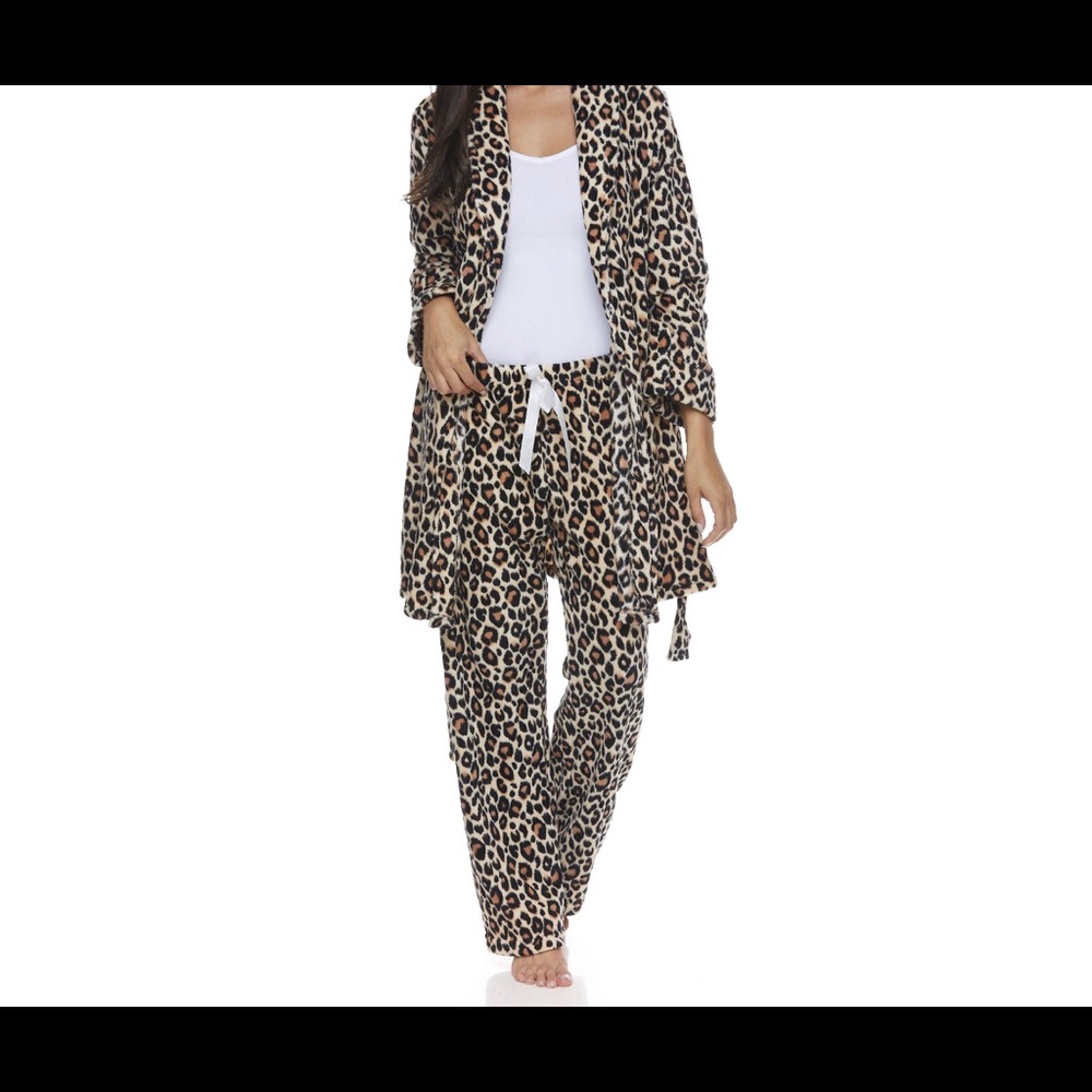 Leopard robe and pj pants